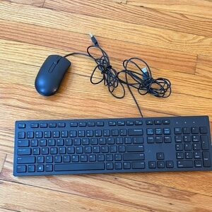 Dell Black Wired Keyboard and Mouse Set